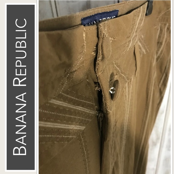 💕 Banana Republic Cuffed Pants in Brown, White Stripes - Picture 5 of 7